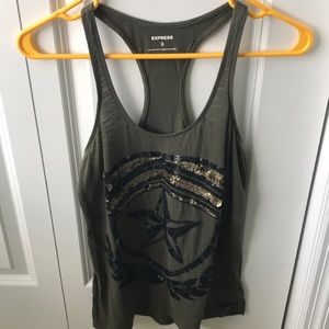 Express racer back sequin tank